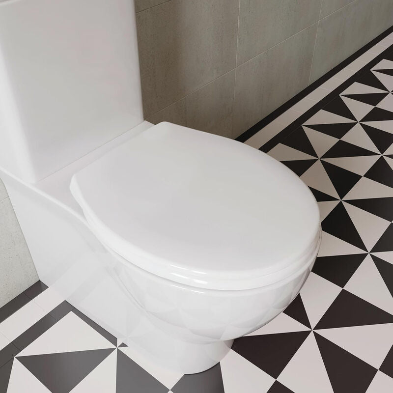 Croydex Bathroom Storage Constance Oval Flexi-Fix Toilet Seat White – Durable Housewares Upgrade for Modern Bathrooms