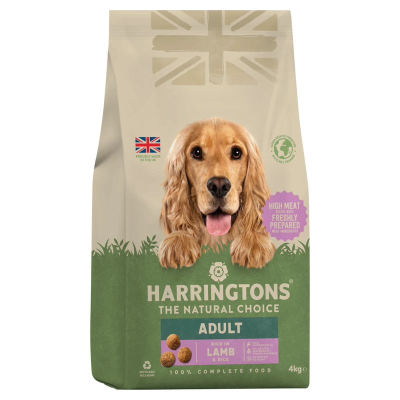 Harringtons Adult Dry Dog Food for Dogs - Rich in Lamb & Rice Recipe. Nourishing & Complete, 4kg Bag