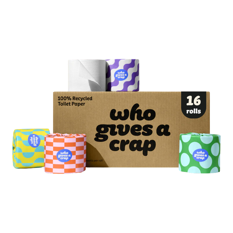 Who Gives A Crap Classic Soft 3-Ply Toilet Paper, Ultra-Absorbent Double Length Rolls, 16-Pack For Household Bathroom Use