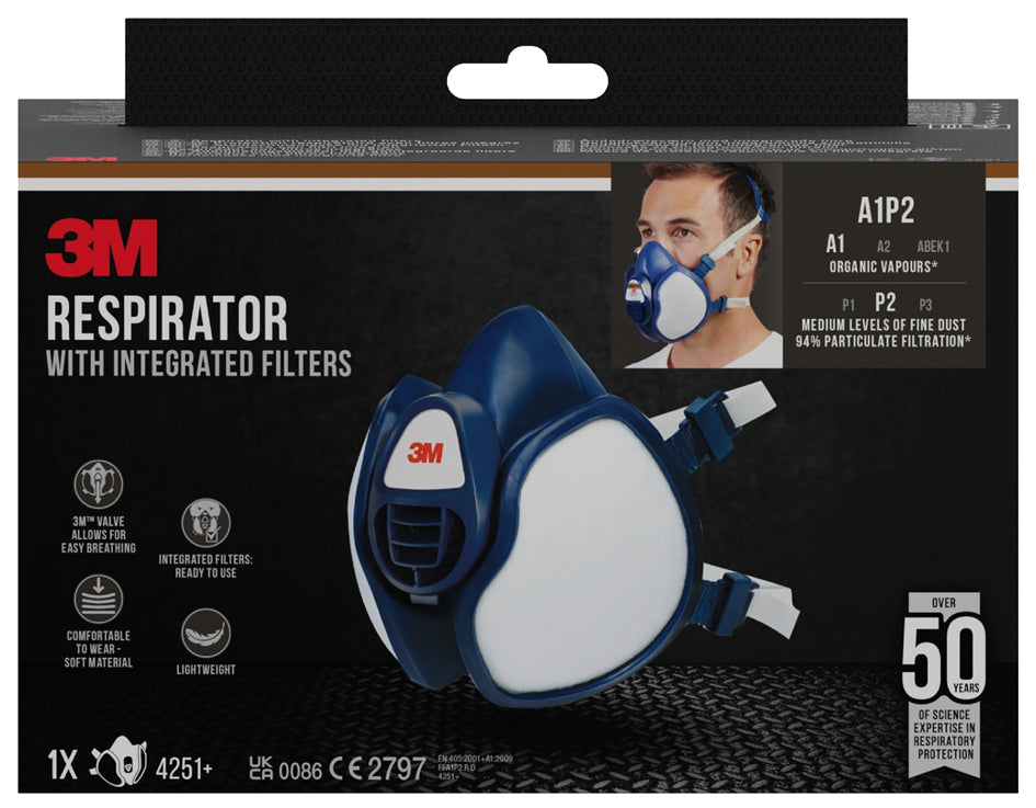 3M Atemschutz-Halbmaske 4251+, Schutzstufe: A1P2