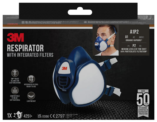 3M Atemschutz-Halbmaske 4251+, Schutzstufe: A1P2