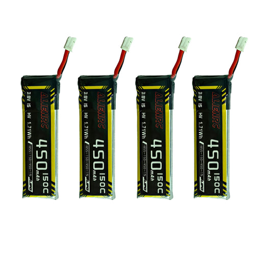 Alien 450mAh 1S 3.8V 150C Battery with PH2.0 Plug(Pack of 4)