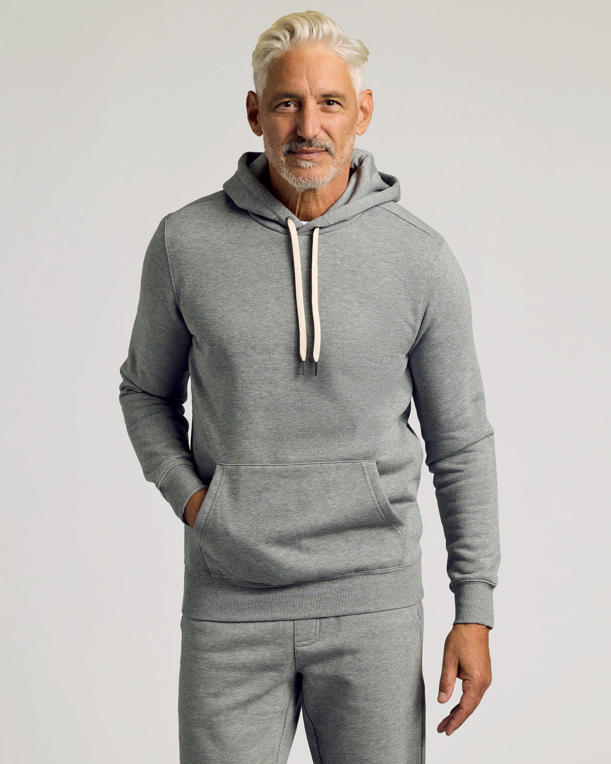 True Classic Dark Heather Gray Fleece French Terry Pullover Hoodie | Cotton Blend | Athletic Cut | 3XL