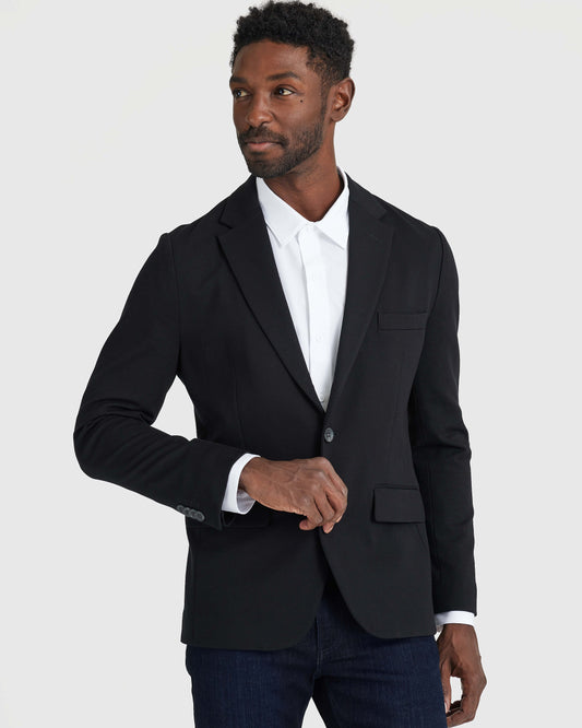 True Classic Black Comfort Knit Blazer | 36