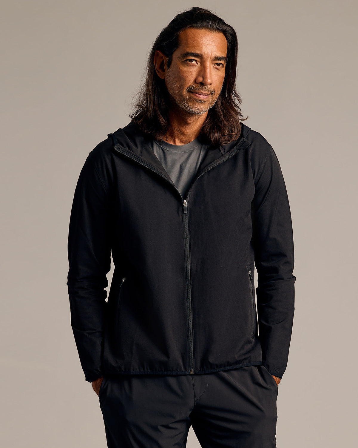 True Classic Black Tech Windbreaker | Small