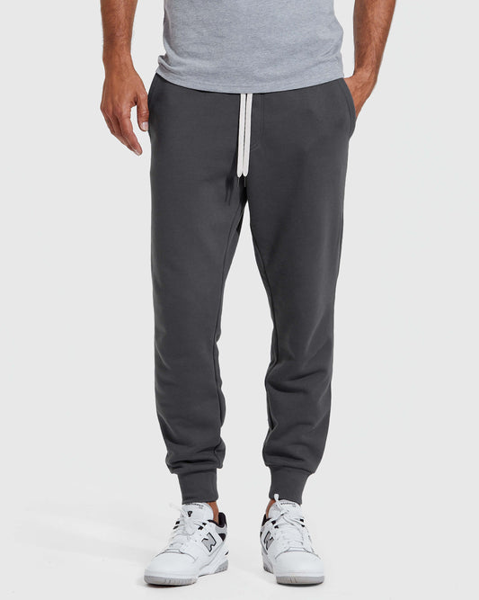 True Classic Carbon Gray Fleece French Terry Jogger Pants | Small