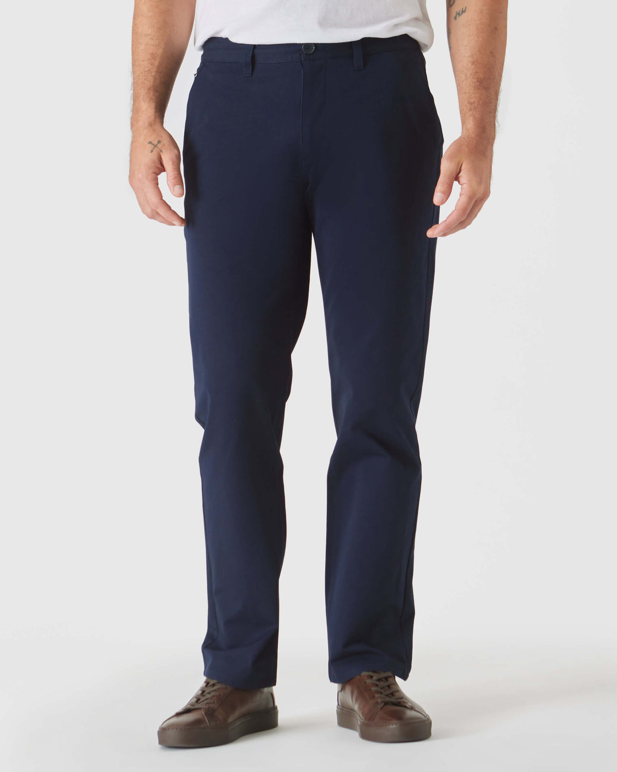 True Classic Navy Blue Straight Twill Chino Pant | 31