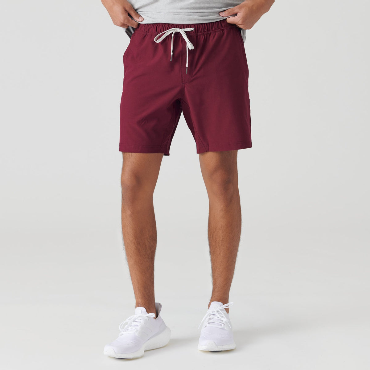True Classic Burgundy Active Quick Dry Short with Liner | Cotton Blend | Athletic Cut | Small