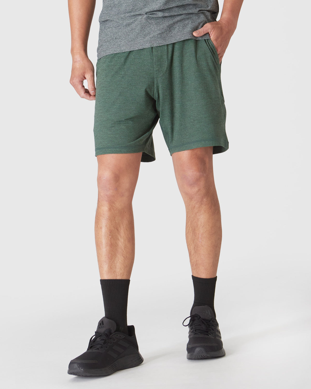 True Classic Multi Heather Forest Active Comfort Shorts | Cotton Blend | Athletic Cut | Small