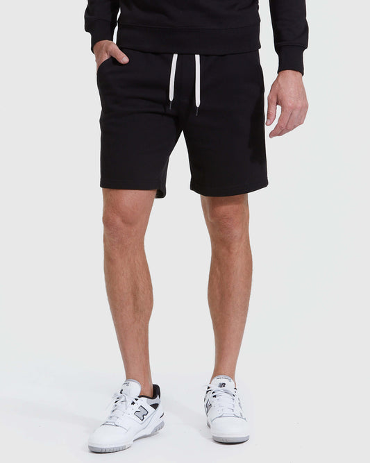 True Classic Black Fleece French Terry Shorts | Small