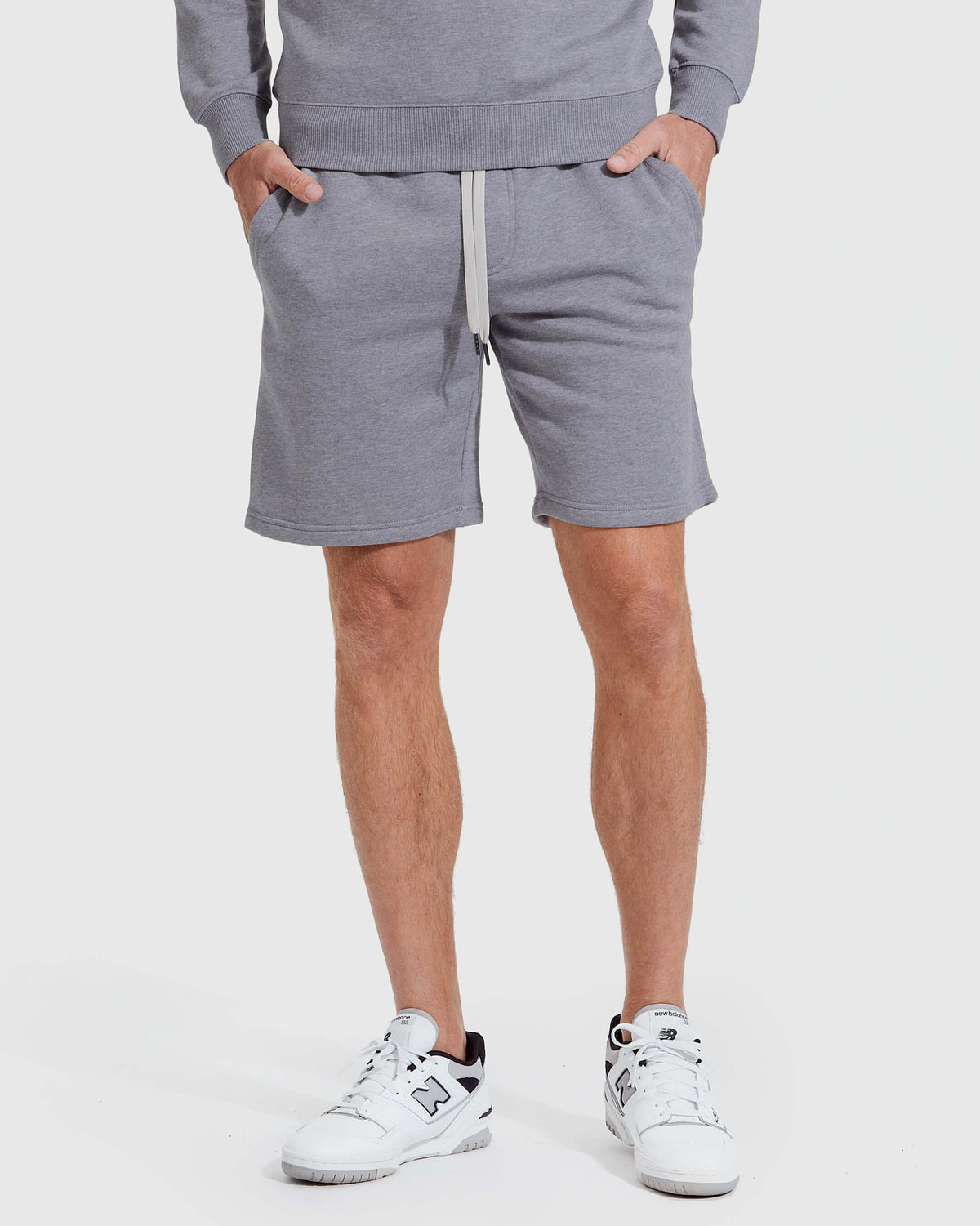 True Classic Heather Gray Fleece French Terry Shorts | Large