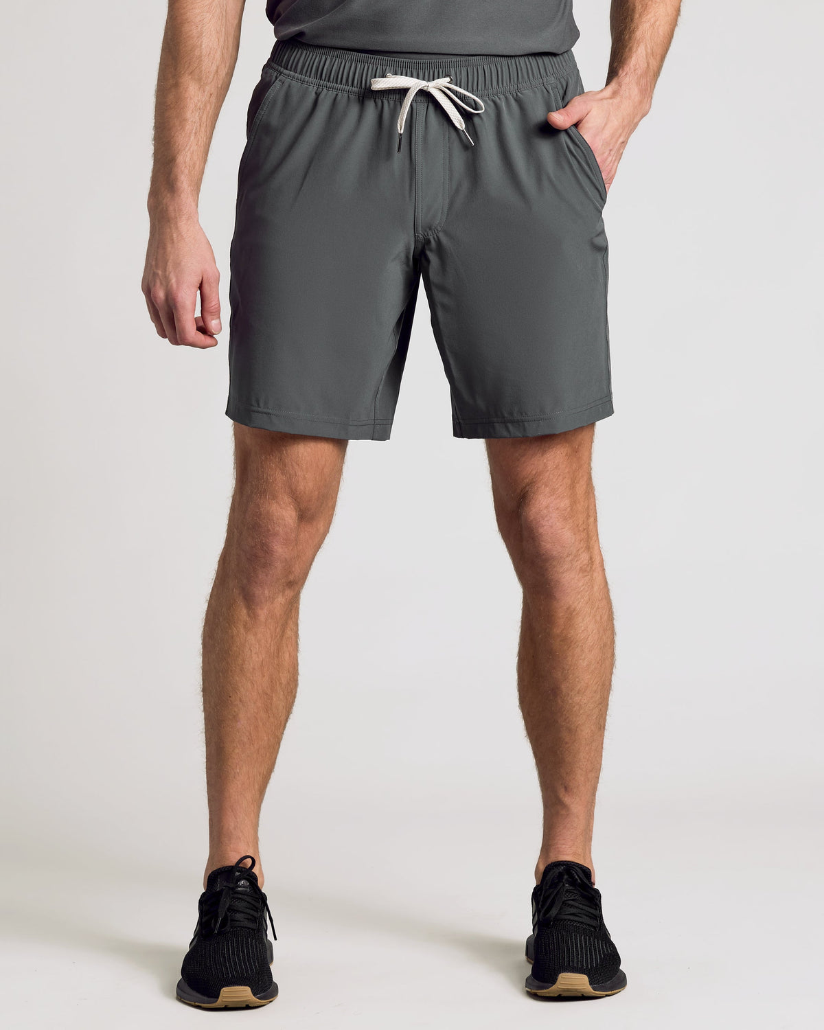 True Classic Carbon Gray 9" Active Quick Dry Shorts | Cotton Blend | Athletic Cut | Small