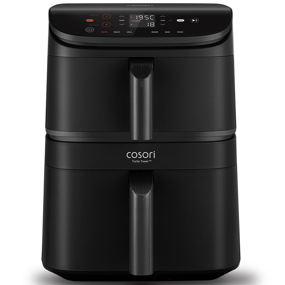 COSORI Turbo Tower 10.8L Air Fryer | Dual Basket, 7-in-1, Space Saving, 7 Settings