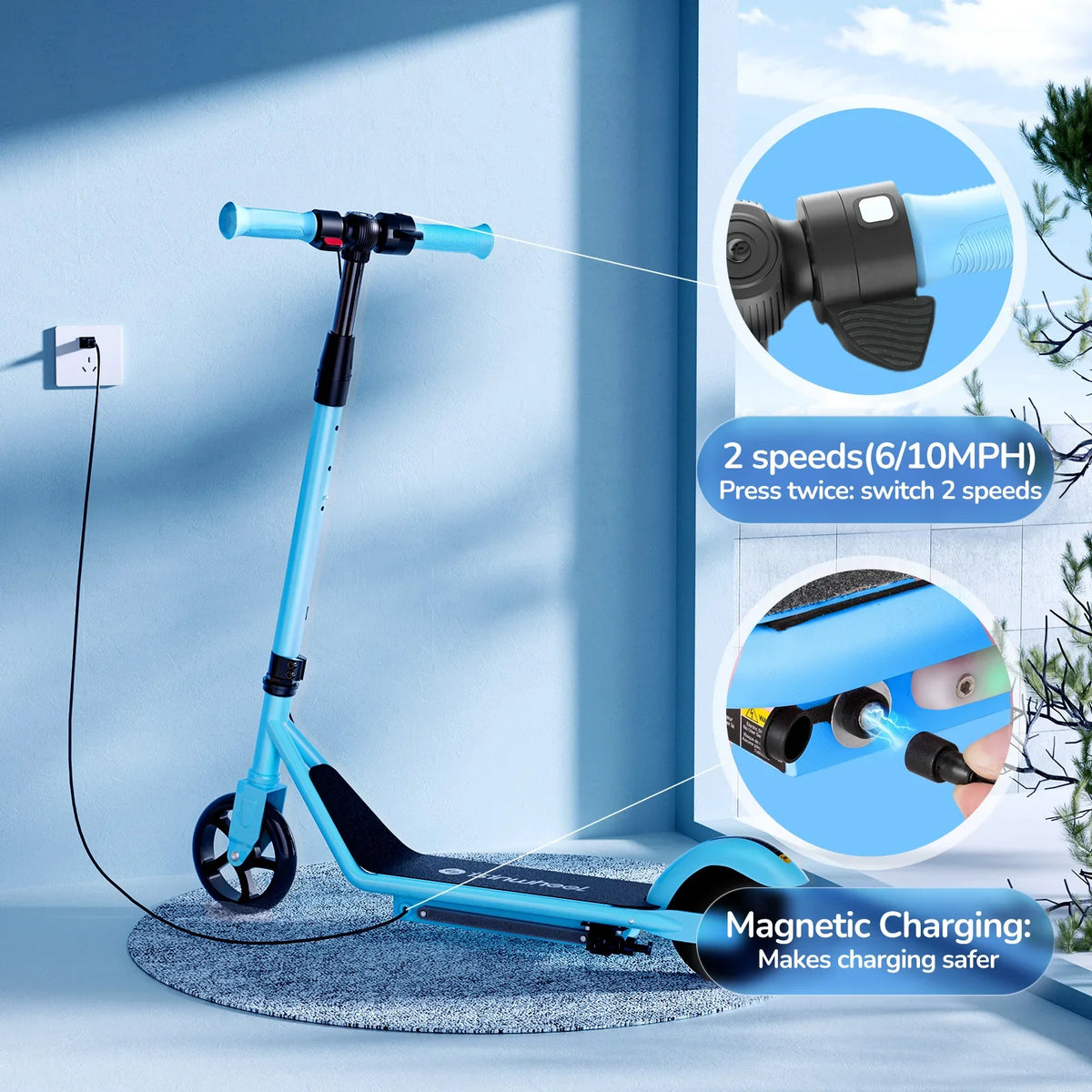 21V 0.9A UK Magnetic Charging Adapter for S2 Kids' E-Scooter