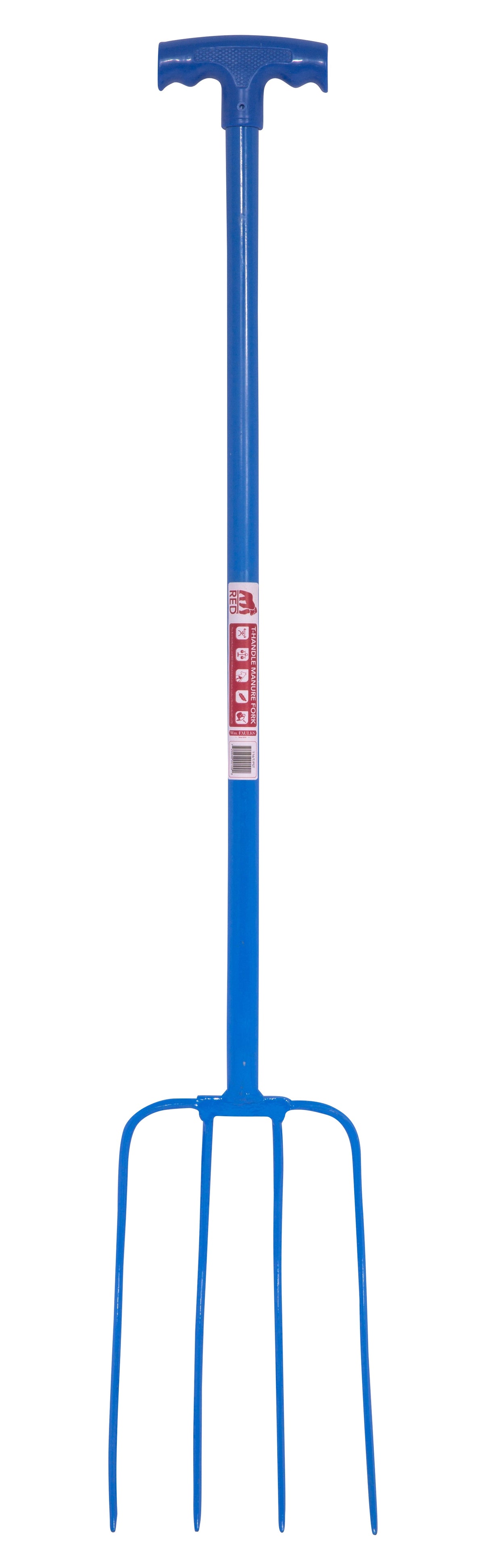 Red Gorilla Official - 4 Prong Manure Fork with T Handle