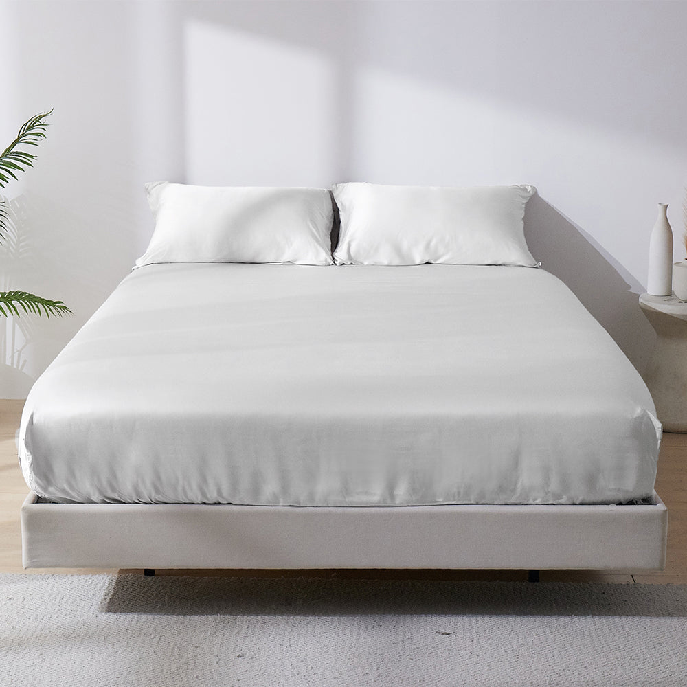 Bamboo Cooling Fitted Sheet-ONE SIZE FOR ALL - Snow White / 75" * 80" * 15"