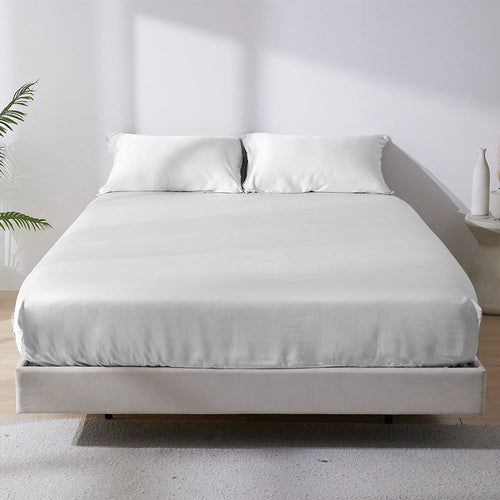 Bamboo Cooling Fitted Sheet-ONE SIZE FOR ALL - Snow White / 75" * 80" * 15"