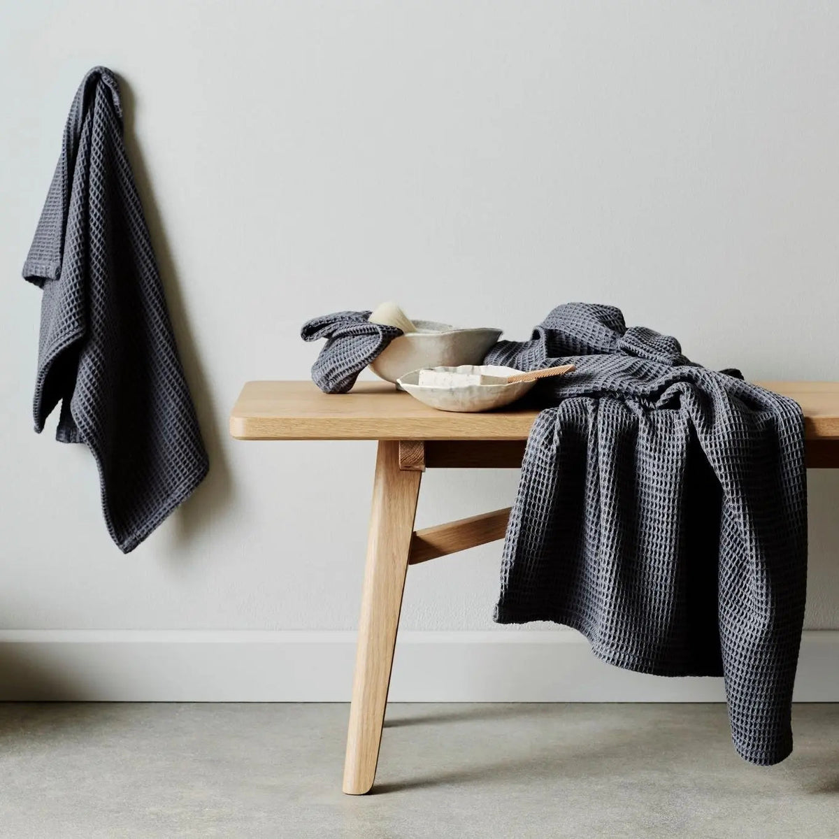 Bamboo Waffle Towel Set | Color: Slate | Size: One Size