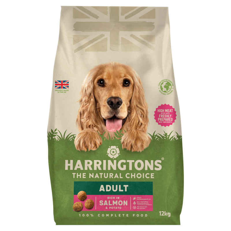 Harringtons Adult Dog Food - Rich in Salmon & Potato Recipe. Complete Dry Food for Dogs with a Delicious Taste.