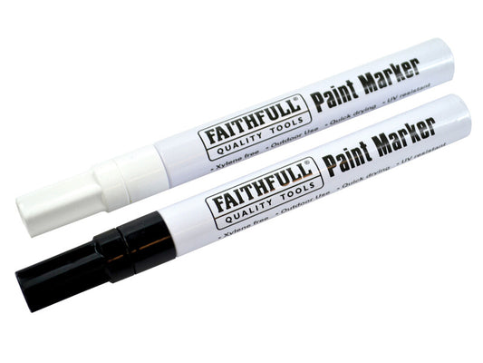 Faithful Paint Marker Pen Black & White 2 Pack