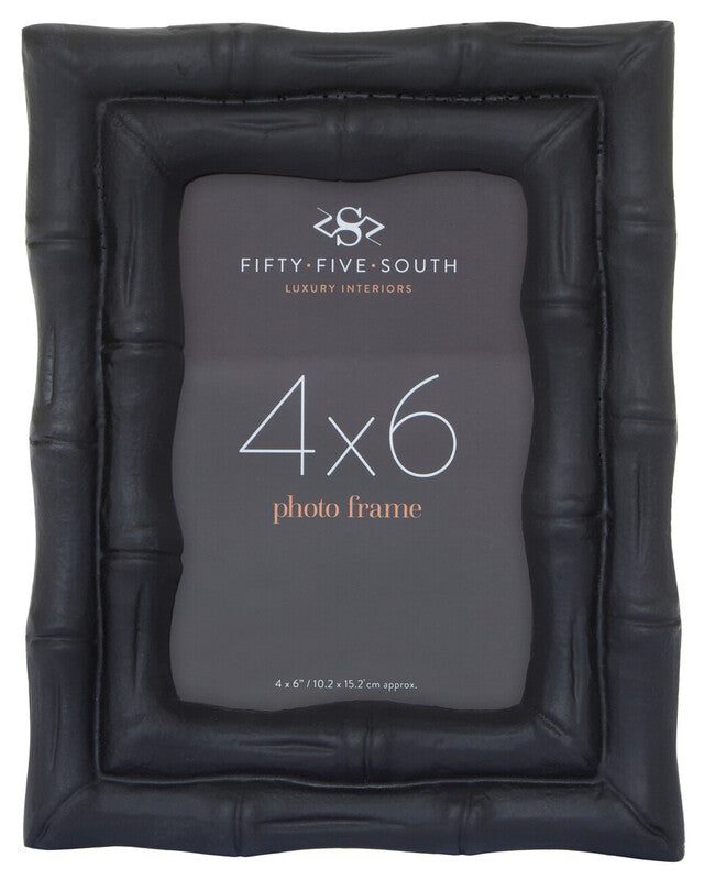 Interiors by Premier Home Décor Photo & Poster Frame Hiba Bamboo Black 4x6" Modern Minimalist Display for Elegant Wall Art