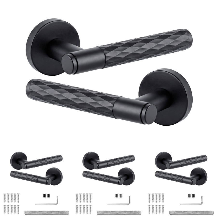 Tore Matt Black Door Lever Handles - Pack of 4 Pairs