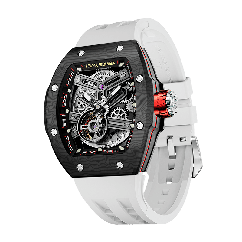 Atomic-Interchangeable Automatic Watch Carbon Fiber Elite White