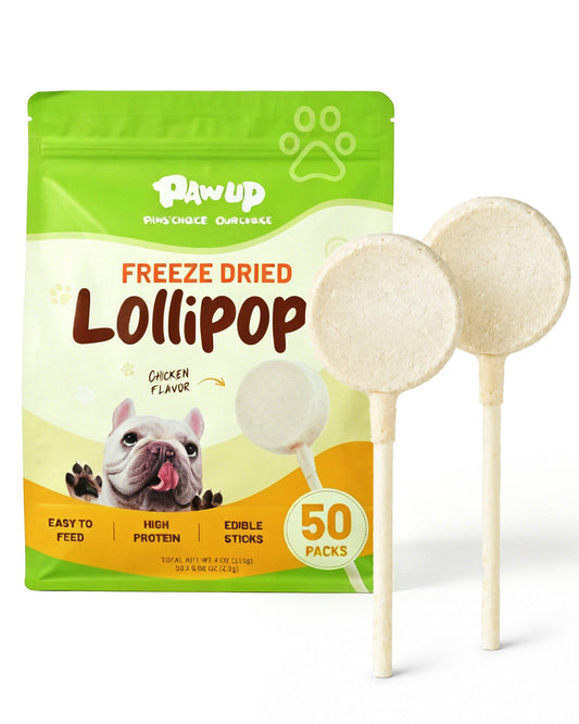 PAWUP Freeze Dried Dog Chicken Treats Snacks with Rawhide Stick, 50 Pack