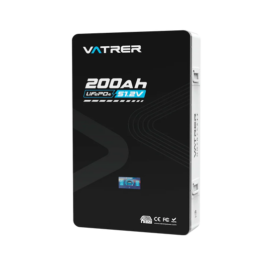 Vatrer 48V (51.2V) 200Ah Wall-Mounted Lithium Solar Battery 200A BMS - 1 PACK