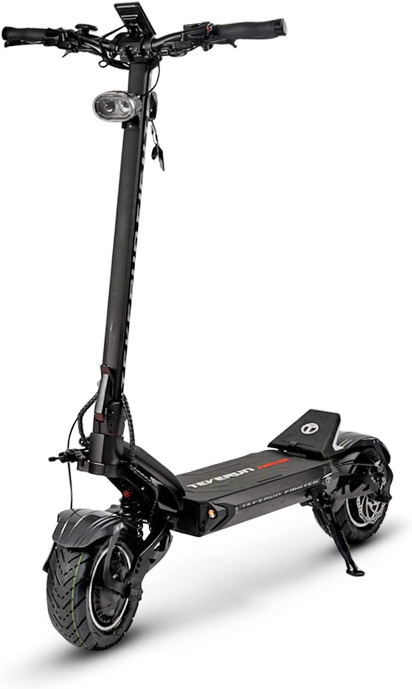 Teverun Fighter Eleven Plus Faltbarer Elektroroller, 500-W-Motor, begrenzte Geschwindigkeit 20 km/h, Reichweite 120 Kilometer, 11-Zoll-Reifen, Schwarz