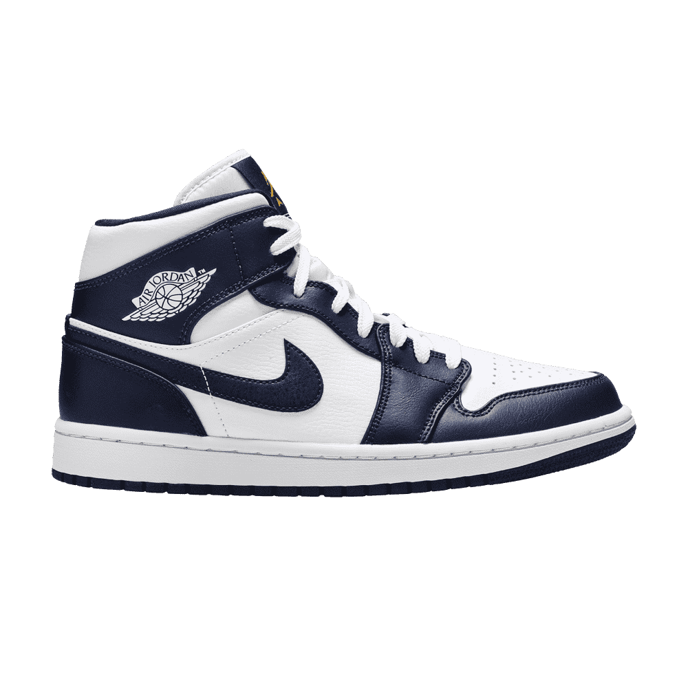 Air Jordan 1 Mid White Metallic Gold Obsidian - 40 / Standard
