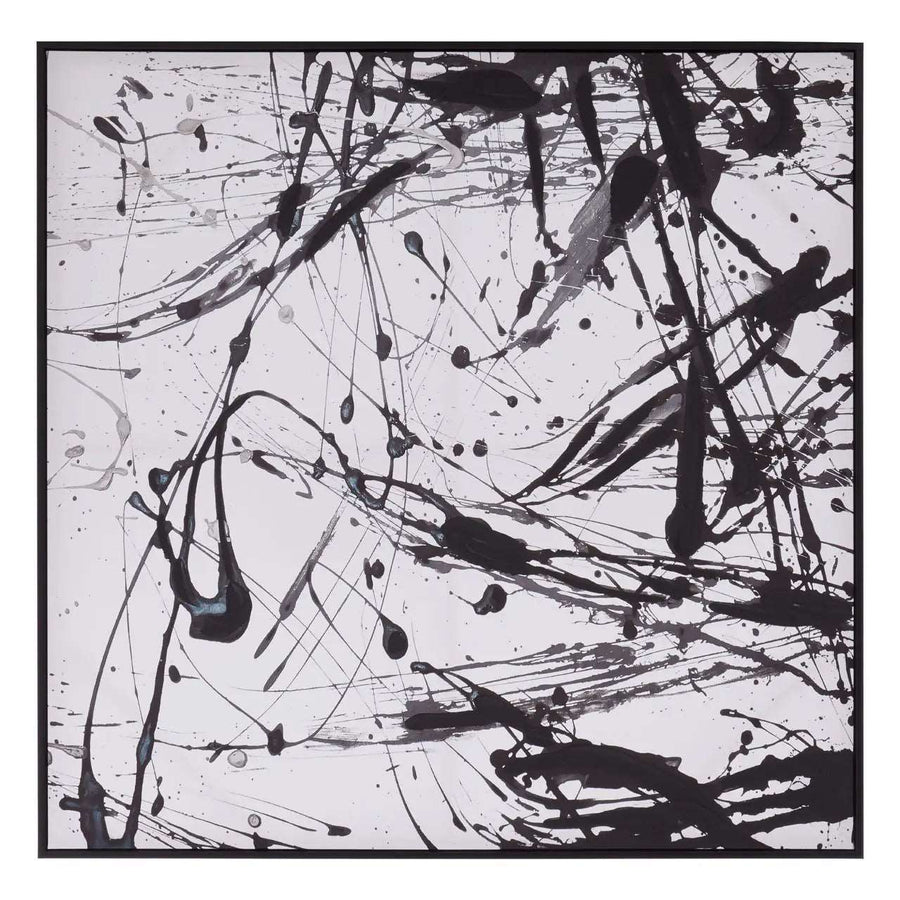 Astratto Black & White Oil Paint Wall Art