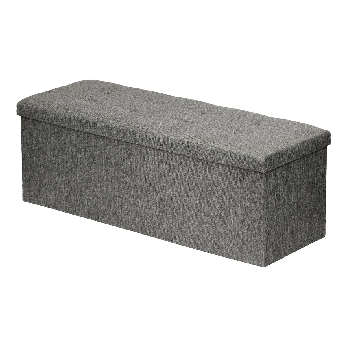 Foldable Storage Ottoman - 111 x 37 x 39cm - Grey Linen