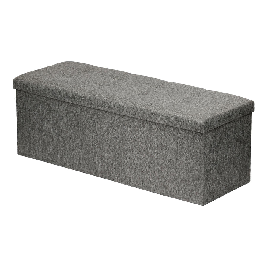 Foldable Storage Ottoman - 111 x 37 x 39cm - Grey Linen