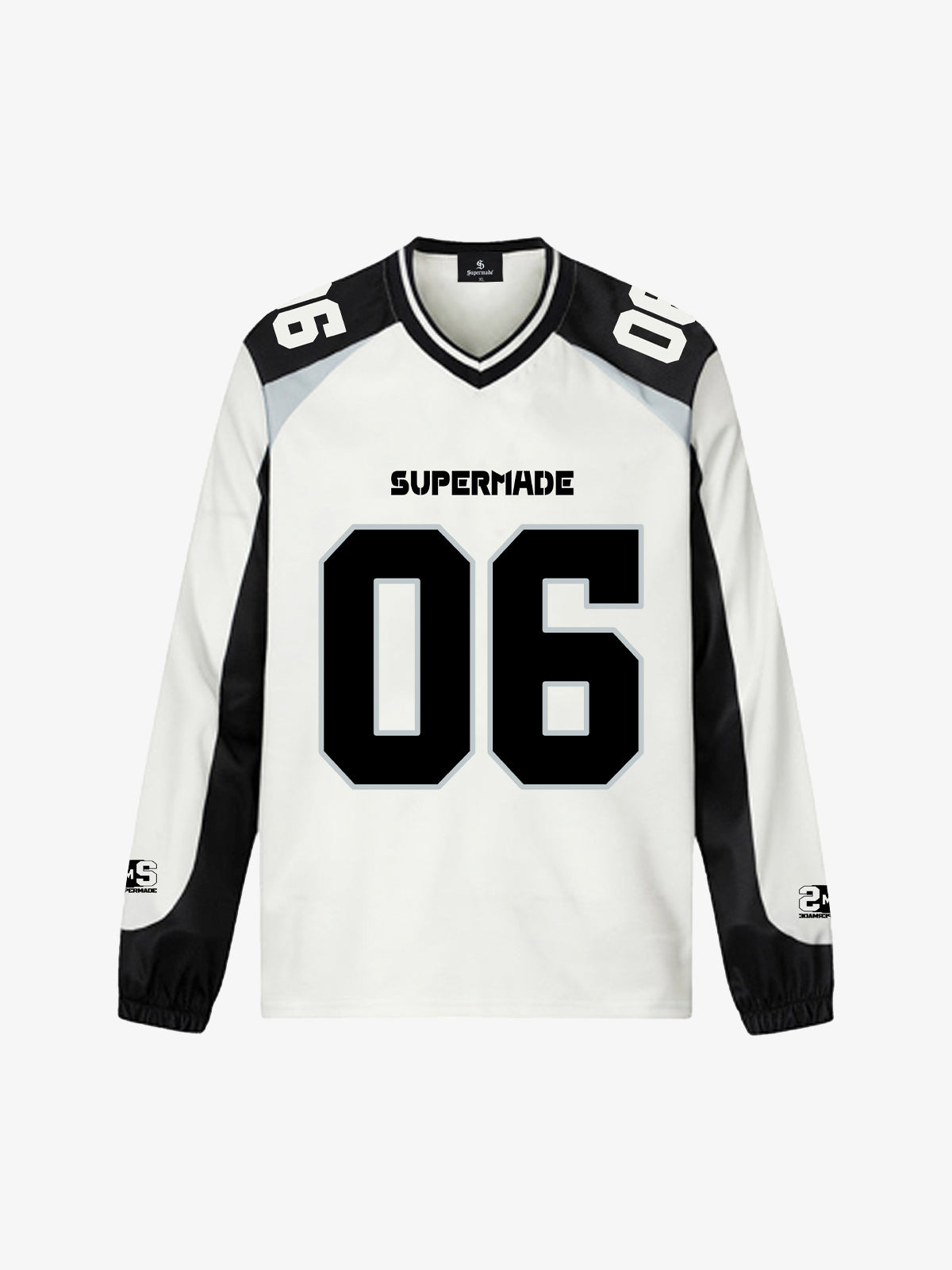Digital Patchwork Jersey Long Sleeve T-Shirt - White / M