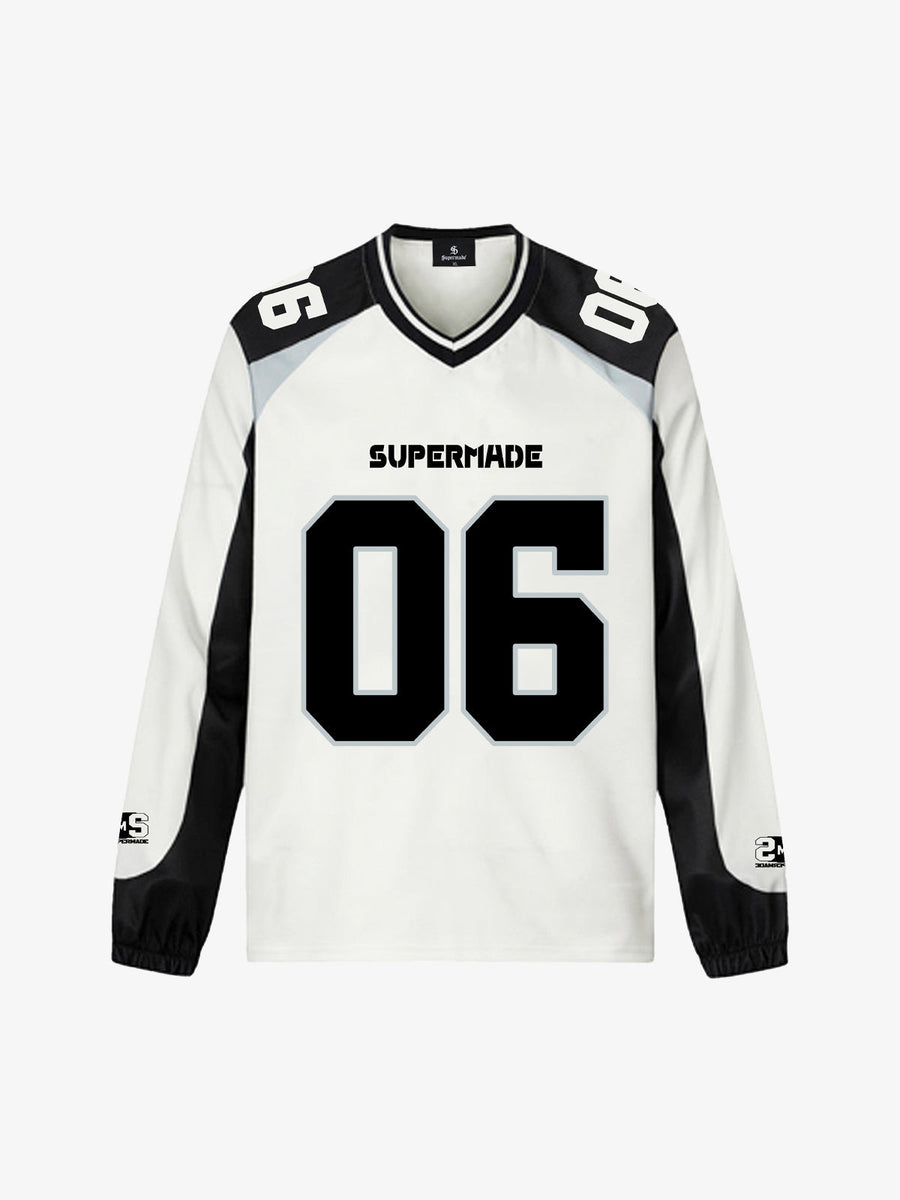 Digital Patchwork Jersey Long Sleeve T-Shirt - White / M