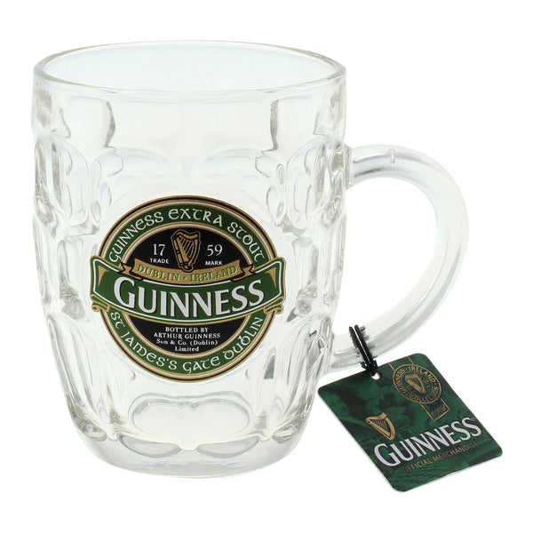 Guinness Ireland Dimpled Glass Tankard