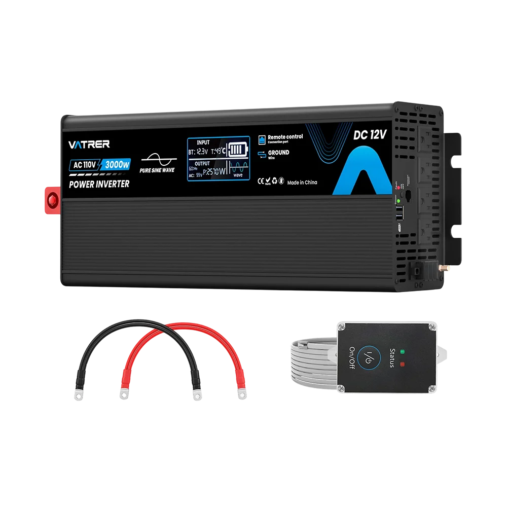 Vatrer 3000 Watt Pure Sine Wave Inverter 12V DC to 110V/120V AC Power Inverter