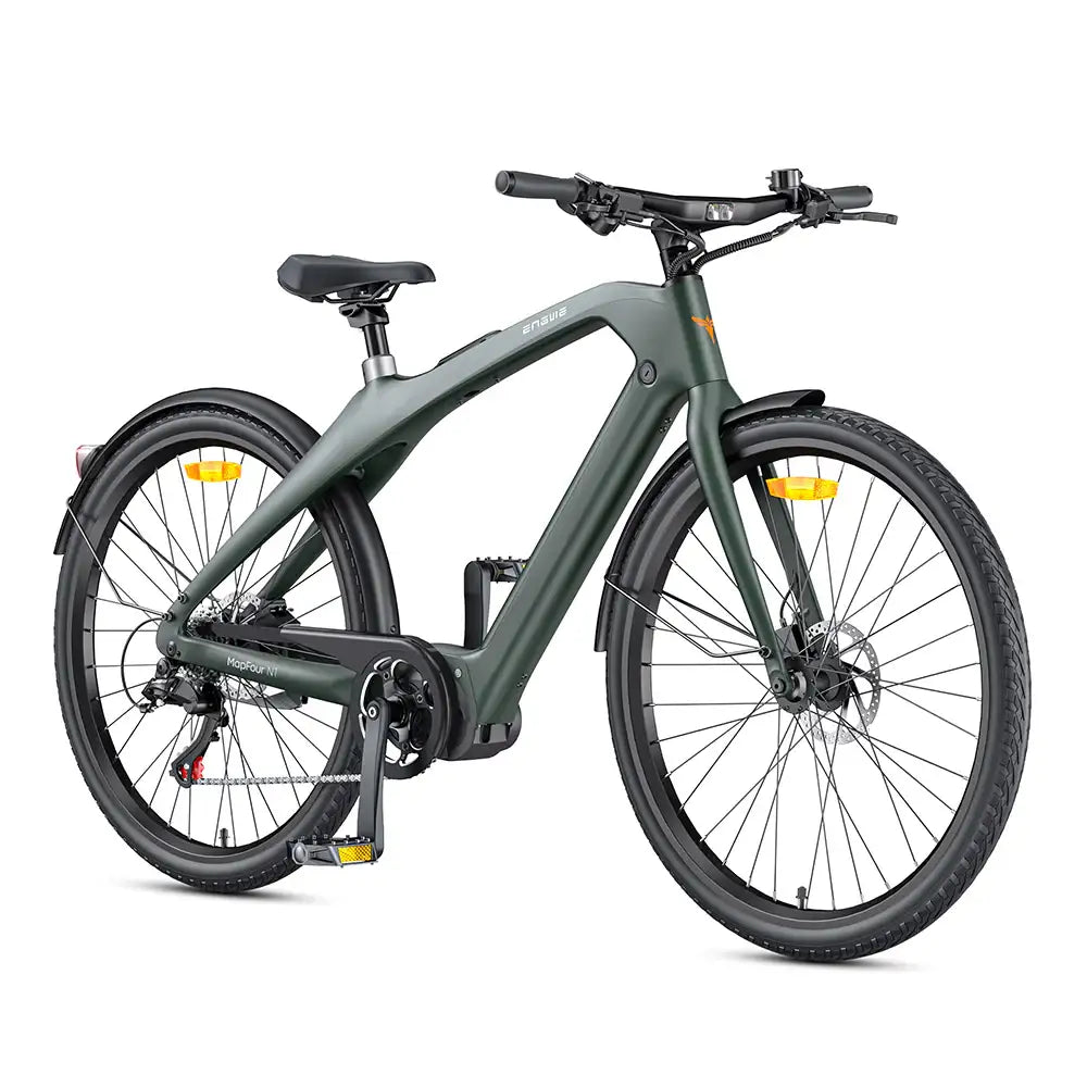 Engwe MapFour N1 PRO 250W Mid-Drive Carbon Fiber City Electric Bike with 360Wh Battery and App Support