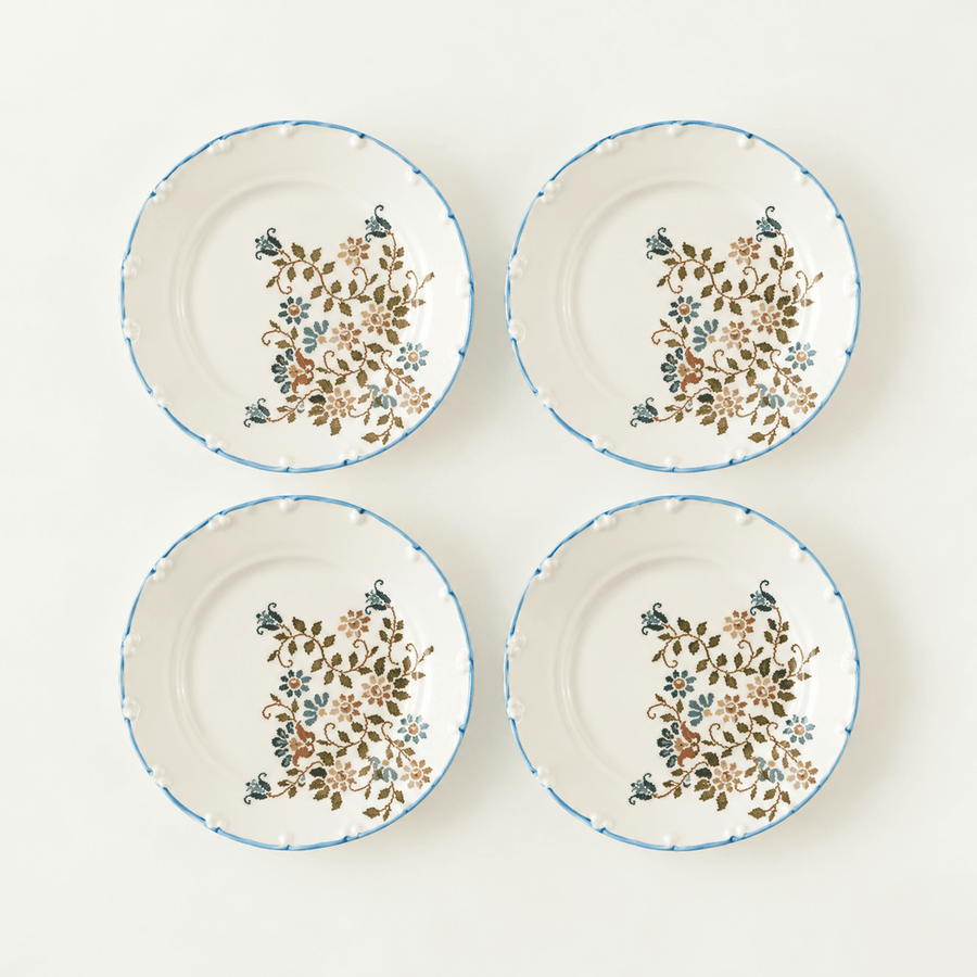 Vintage Porcelain Dessert Plates (Set of 4)