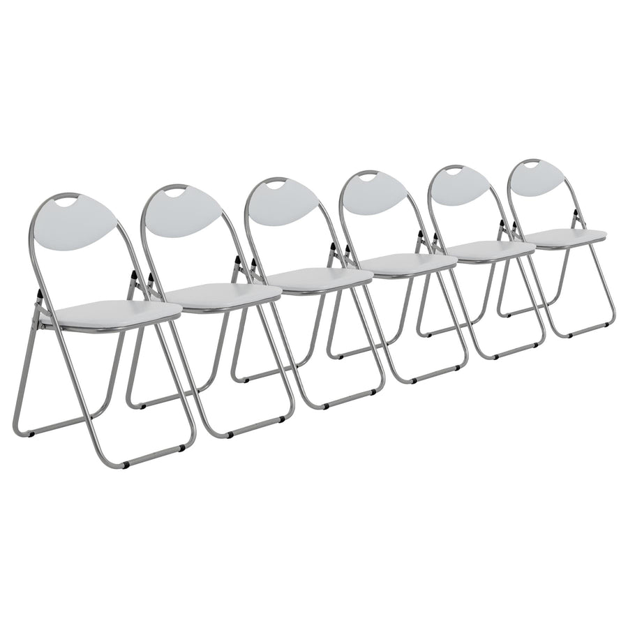 White Curved Padded Folding Chair - Pack of Six