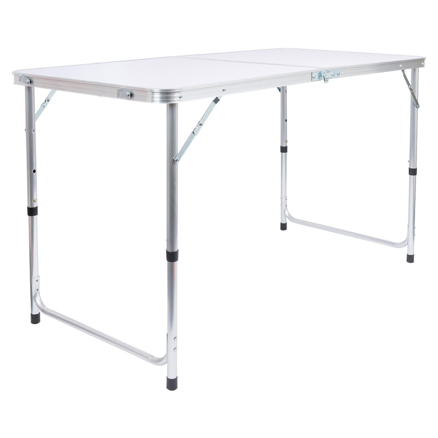 Height Adjustable Aluminium Folding White Picnic Table