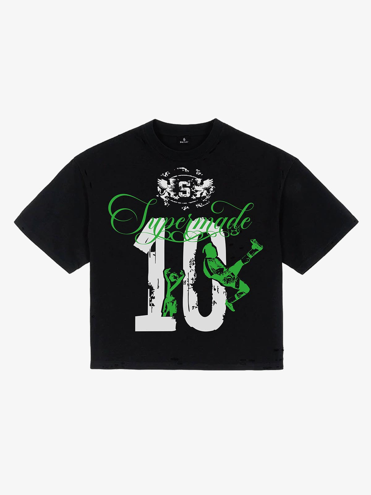 Vintage Soccer Player Graphic Number 10 T-Shirt - Black / M