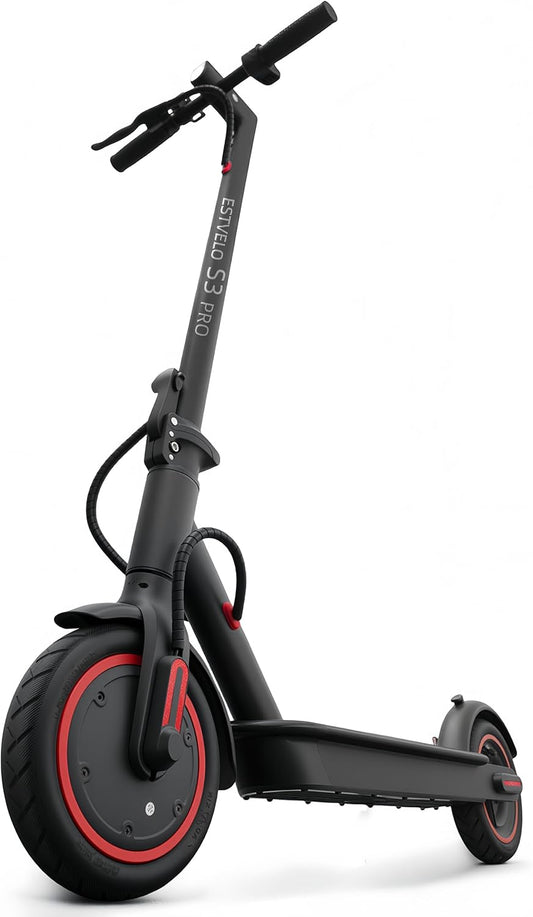 E-Scooter mit Luftreifen, S3 PRO Elektroroller 20km/h - 15% Steigung, 30km Reichweite, 120kg Belastung, Duales Bremssystem, Display, App, E Roller für