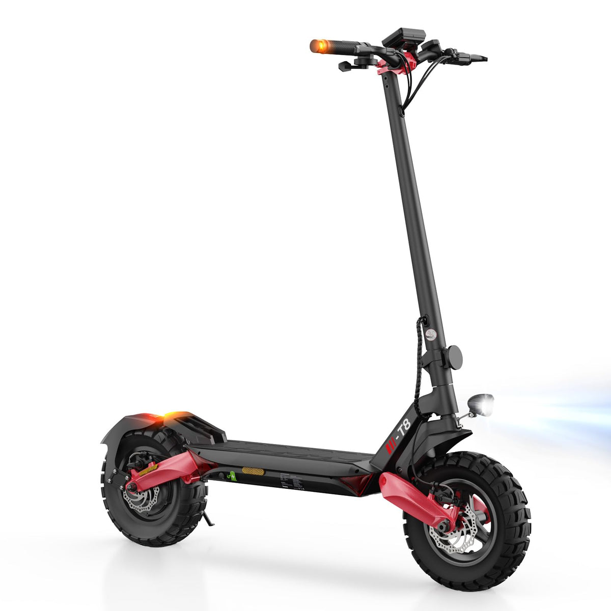 E Scooter mit Straßenzulassung, 10 Zoll Offroad Luftreifen, ABE Elektroroller mit Doppelter Stoßdämpfung