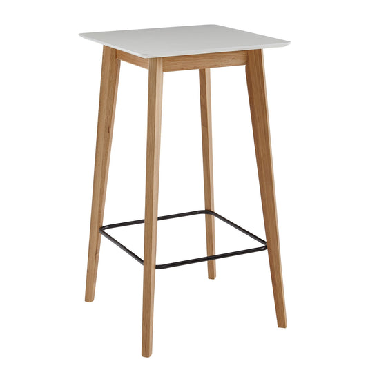 FineBuy Stehtisch 60x110x60 cm Weiß, Bartisch für 4 Personen, Moderner Tisch für Bar, Design Partytisch Holz, Hochtisch Eiche Skandinavisch