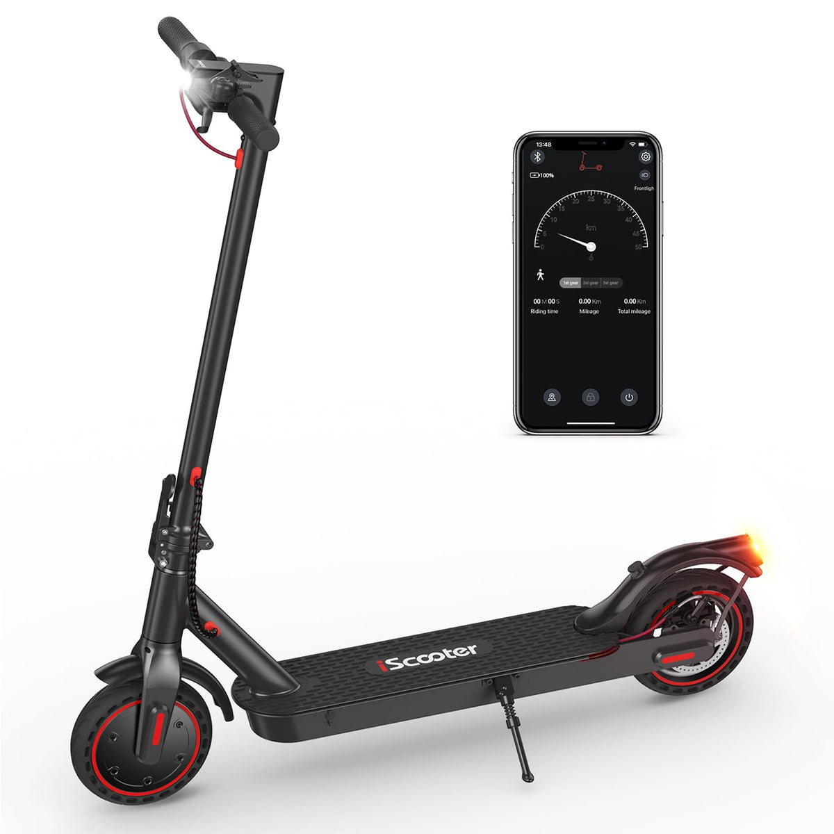 E Scooter mit Straßenzulassung Max 40 km Reichweite,10 Zoll Elektroroller mit Wabenreifen Duales Bremssystem und Doppelfederung 20km/h,Elektro Scooter