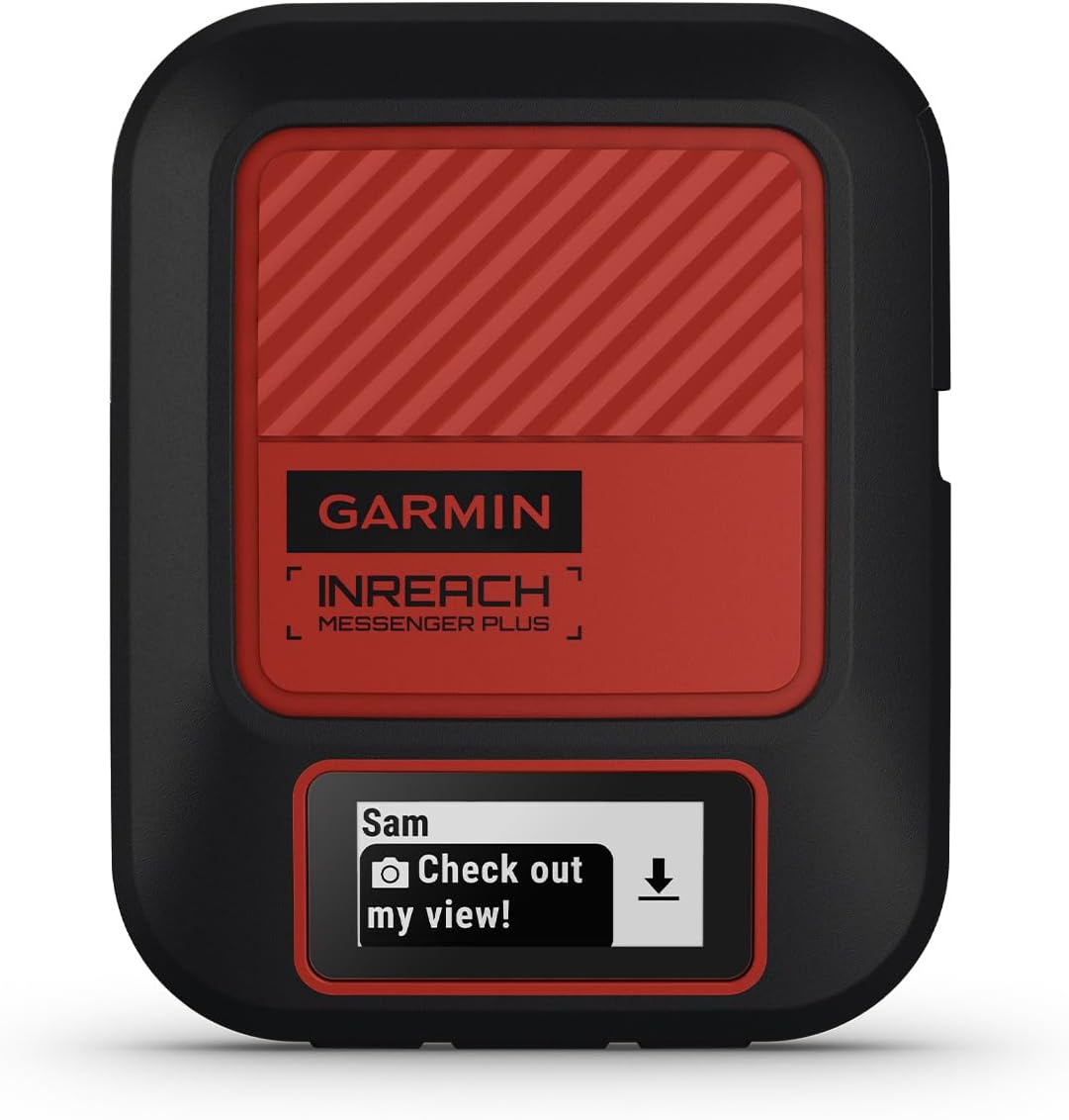 Garmin inReach Messenger Plus - Satelliten-Kommunikationsgerät mit Multimedie-Nachrichten, 2-Wege-Kommunikation, Verschicken und Empfangen von Fotos, 