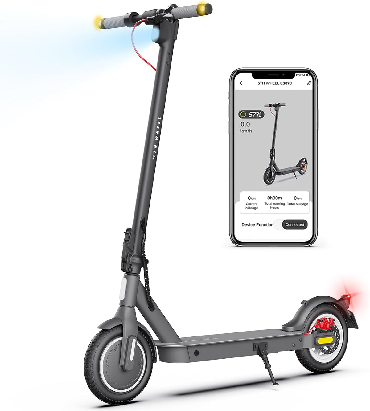 E Scooter mit Straßenzulassung,10 Zoll E Roller, Max 32km/40km Reichweite 20km/h, Elektro Scooter bis 120kg, Blinker, APP-Verbindung, Vierfache Stoßdä