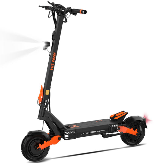 HITWAY H11 E Scooter mit Straßenzulassung,250W*2 Motor Spitze 1800 * 2,130 KM, 52V 23.4Ah,10 Zoll Offroad-Gummireifen,150KG Max,Doppelter Stoßdämpfung